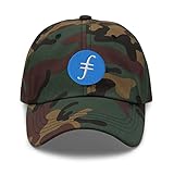 Filecoin Logo Hat FIL Cryptocurrency (Embroidered Dad Cap) Green Camo