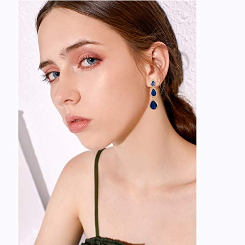 Women's Cubic Zirconia Bridal Earrings - Elegant Long Wedding Party Prom Earring for Bride Bridesmaids Crystal CZ Rhinestone Chandelier Statement Dangle Drop Earrings for Women2