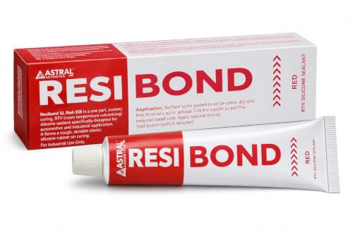 Image of GREENARTZ Resi-Bond RTV Silicone Sealant 50ml for electrical home crack joint sealing (1, Red)