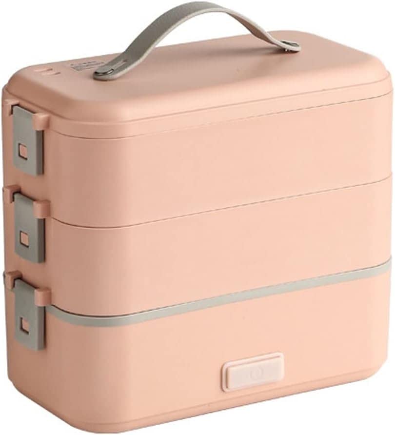 TEmkinElectric Lunch Box,1.2L 3-Layer Insulation Heating Lunch Boxes,Portable Food Warmer,110V-240V Car Home Work School Use,Seals Leak Proof