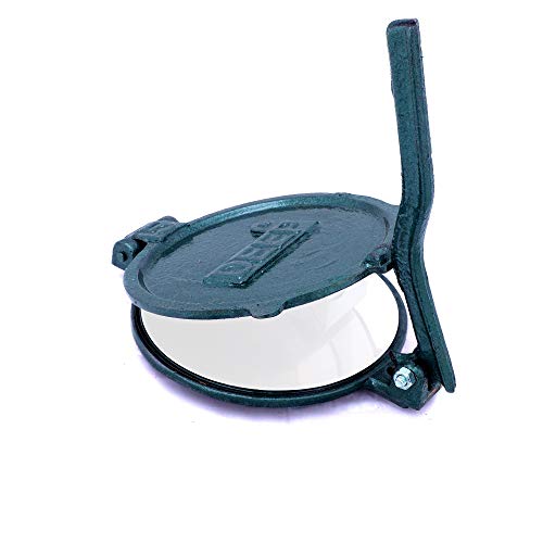 Image of DEEP Iron Casting Puri Press Maker - Not a roti or chapatti Maker (17CM, Green, MODEL D-5)