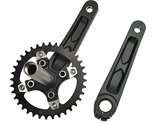Ykpoo IXF Aluminum MTB Road Bike Bicycle Crank Set Bottom Bracket BB 170mm BCD 104mm 32T/34T/36T/38T Chainring +Crank + BB (36T, Red) - Image 2
