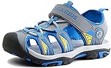 NASONBERG Kinder/Jungen/Mädchen Schuhe Klettverschluss Sommer Sandalen, Gr.-28 EU, Grau