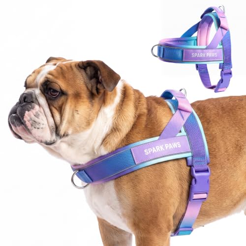 Image of Spark Paws No Pull Front Clip Dog Harness - Easy On, Padded and Lightweight | Two Clips, On in Seconds, Chest Bearing, Australian Style, No Throat Pressure, for Small Medium and Large Breeds