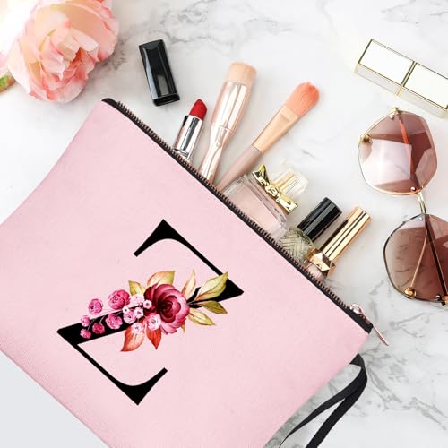 Image of Vavabox A-Z Personalized Makeup Bag, Birthday Gifts for Women Mom, Gifts for Best Friend, Bride Bridesmaid Cosmetic bag (Z, 06-Pink)