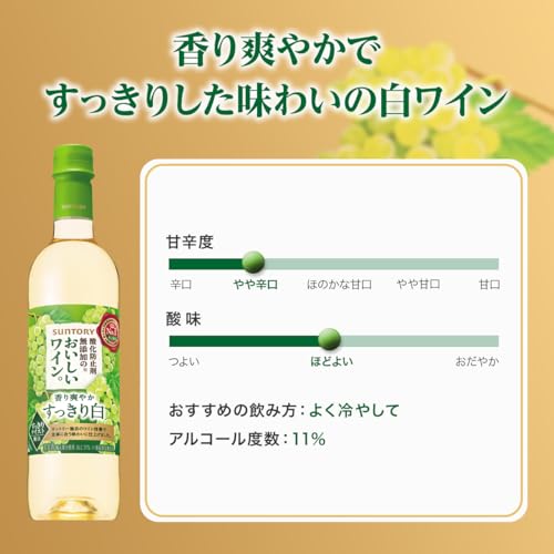 酸化防止剤無添加のおいしいワイン 白 1800ml×6本