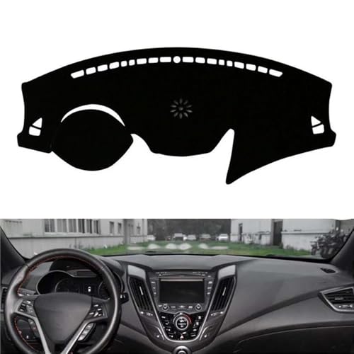 Cubretablero Hyundai Veloster 2012-2017 protector de panel de instrumentos negro para coche 4