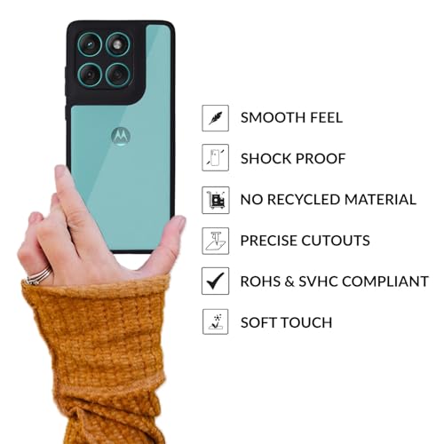 Image of SPRIG Compatible with Moto Edge 60 Fusion EdgeTone Back Cover Drop Tested Shock Proof Mobile Case for Men, Women, Boys and Girls with Camera Protection (Black Transparent)