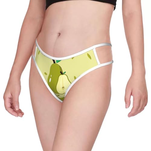 SXZVVBN cartoon pear Women's Strappy Thongs, Seamless V-Shape G-String Underwear,