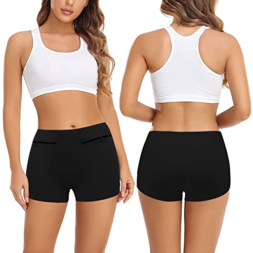 Anlinkshine Women's Underwear With Secret Pockets Panties, 2 Packs Travel Boxers With Secret Pocket, Money Belt For Travel Women Hidden (Black) - S Size #TOP5