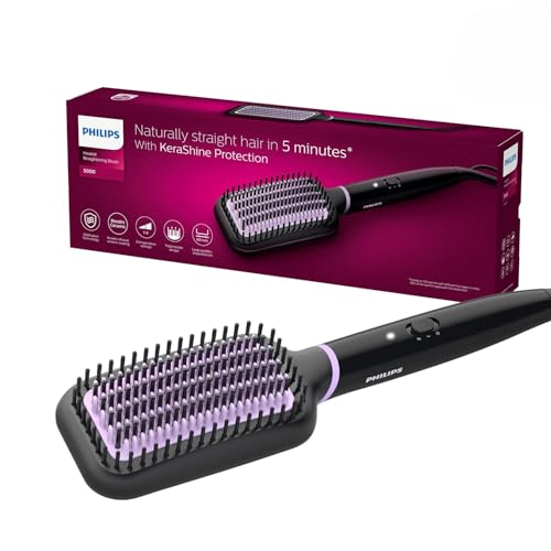 PHILIPS Hair Straightener Brush | 5X Better Frizz Free Hair In 5M...