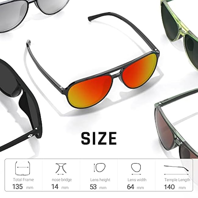 Aviator Sunglasses Polarized Sunglasses for Men Women Sports Glasses Fishing Boating Beach Golf Driving TR75