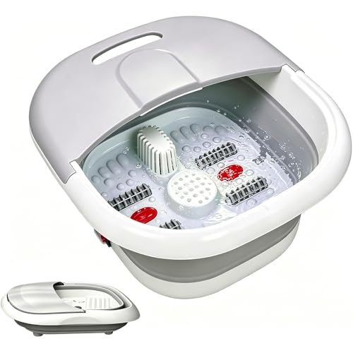 Foot Spa and Massager with Heater Foot Bath with Bubbles and Massage Rollers Collapsible Foot Spa for Care Your Feet and Relieve Pressure