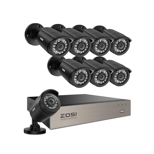 ZOSI H.265+ 8CH 5MP Lite Home Security Camera System Outdoor Indoor,5MP Lite CCTV DVR 8 Channel, 8pcs 1080P 1920TVL Surveillance Bullet Cameras,80ft Night Vision,Motion Alerts,Remote Access(No HDD)