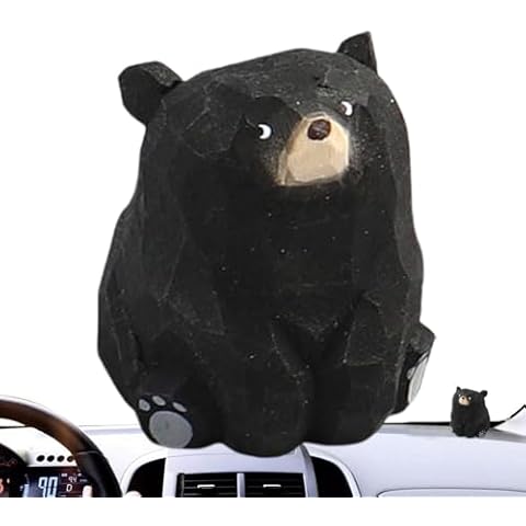 Wood Carved Bear Figurine for Home Decor Cover