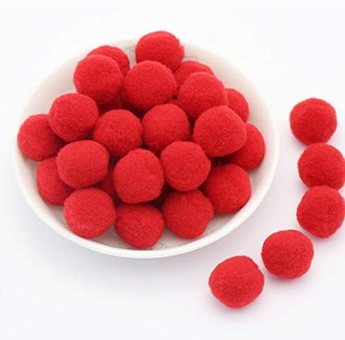 Pompons de 3,8 cm en lot de 50 boules de feutre rouge pour loisirs créatifs et ateliers