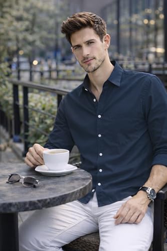 Image of Ben Martin Shirt for Men | Regular Casual Shirts for Mens' | Men's Casual Shirt's Slim Fit | Full Sleeve Cotton Shirts for Men's | Solid Shirt's for Mens Stylish | Formal & Casual Office Wear Shirts