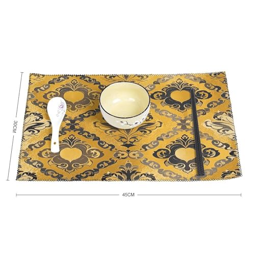 Set de table brocart de qualité supérieure résistant à la chaleur et lavable pour réception - 3