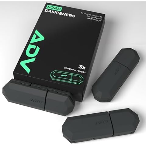 ADV Tennis Dampener with Custom Feel, Racket Shock Absorber to Reduce Vibration and Stay on The Racket, Engineered Poly-Silicone Tennis Racket Dampener, Black, Sorb 3-Pack… Cover