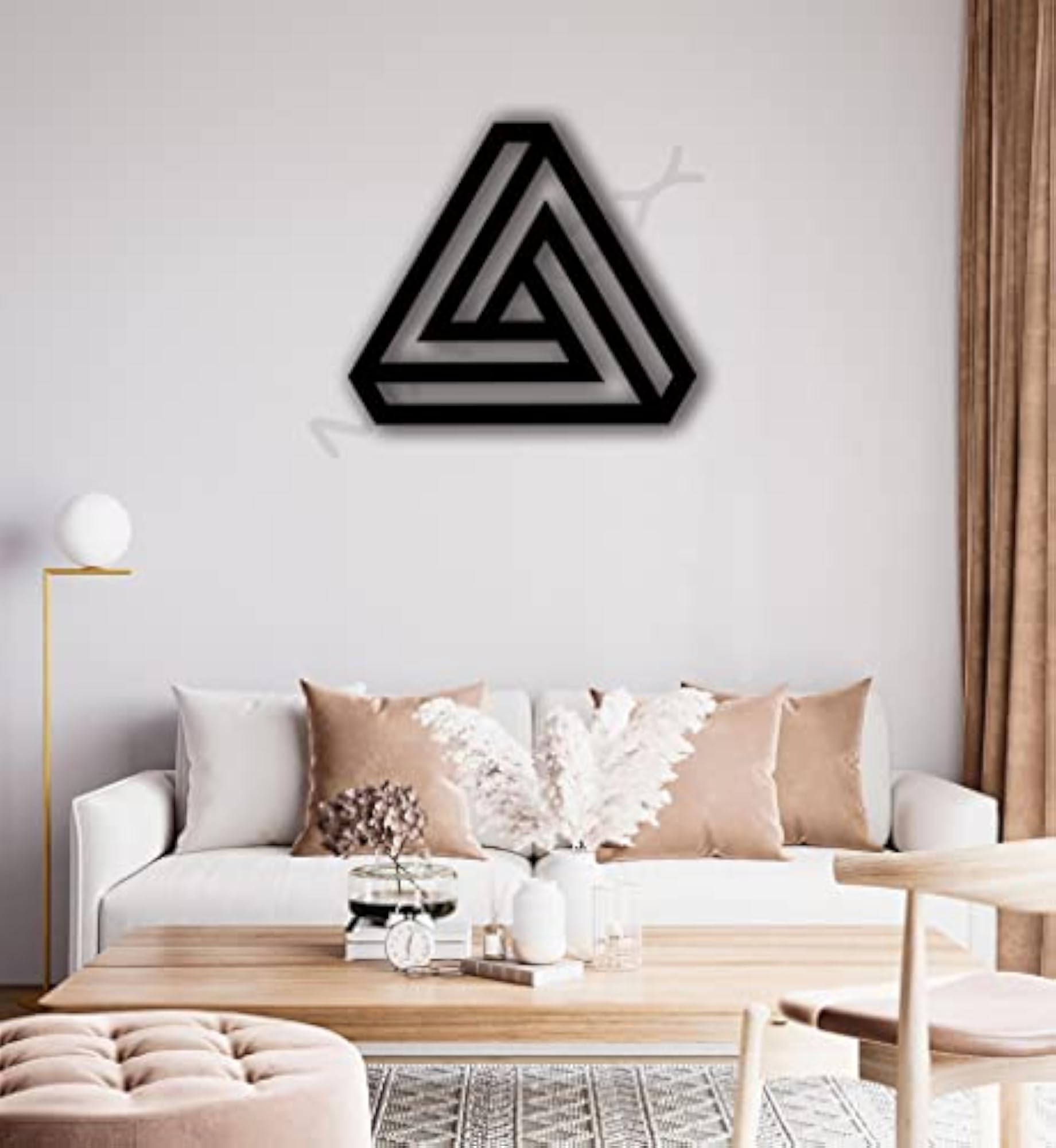 Infinity Triangle Wooden Wall Art for Home Decoration