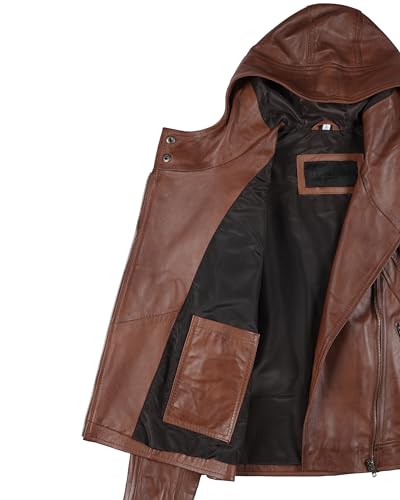 Image of Blingsoul Womens Real Leather Jacket - Asymmetrical Leather Jackets for Women
