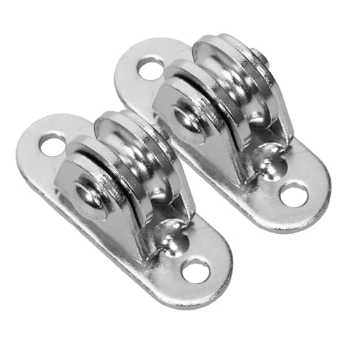 Ciieeo 2 Sets Small Pulley Blocks Single Pulley Blocks for Ceiling Mount Quiet Cable Pulley Wheels Stainless Steel Constructi