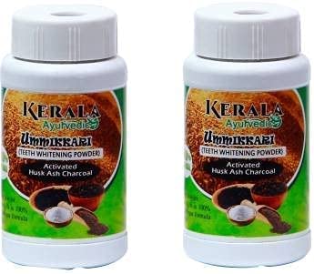 QURA Ayurvedic Umikkari - Clensador de dientes ayurvédico, carbón activado de cáscara de arroz (60 g, 2 unidades)