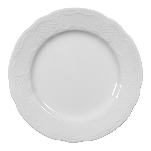 Seltmann Weiden 6er Set Teller flach 27 cm Salzburg Weiss Uni 00003 | Hotelporzellan im Rokoko-Stil | Stapelfähige, robuste Essteller | Spülmaschinenfest & mikrowellengeeignet – Gastronomie Qualität
