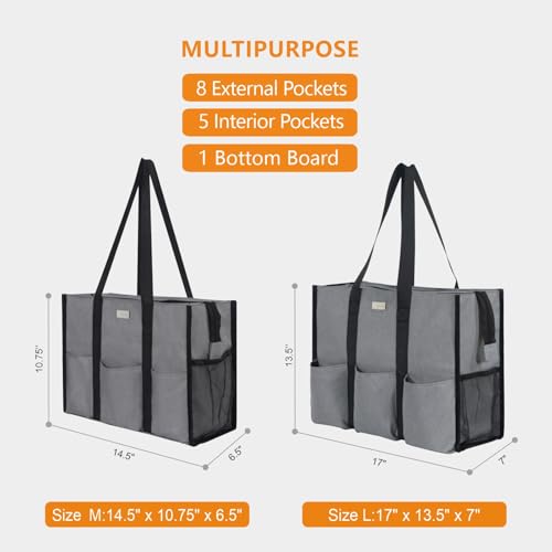 Image of TOPDesign Utility Water Resistant Tote Bag with 13 Pockets, Top Zipper Closure & Thick Bottom Support, for Working Women