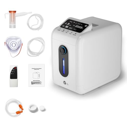 ALLNIS Sauerstoffkonzentrator 19 L/min einstellbar besonders leise mit Negativ-Ionen-Modus Timer Fernbedienung und integrierter Kindersicherung für den sicheren Einsatz zu Hause