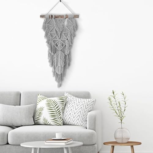 Image of ZUEXT Macrame Cord, Light Grey, 6mm x 109yds Cotton String Macrame Yarn | 100% Natural Handmade, 4 Strands Twisted Cotton Rope, For Wall Hanging Plant Hangers Gift Wrapping Tapestry DIY Crafts, 100m