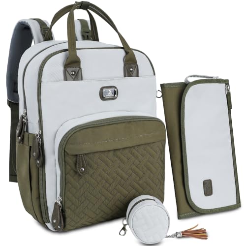 Image of Dikaslon Diaper Bag Backpack with Portable Changing Pad,Baby Essentials | Waterproof Large Baby Bags Travel Baby Diaper Bags for Boys Girls Moms Dads, Baby Shower Gifts Newborn Essentials Must Haves