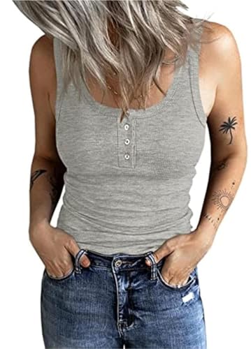 Fessceruna Damen Tops Sexy U-Ausschnitt Tank top Ärmellos Sommer Oberteile...