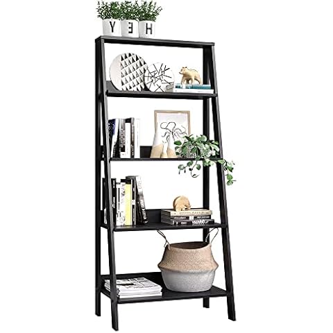 Madesa Modernes Standregal, Leiterregal, Bücherregal mit 5 Ablagen und viel Stauraum Cover