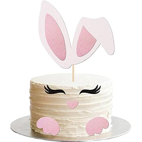 Easter Bunny Cake Topper with Glitter Cover