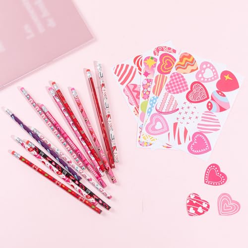 Lápices de San Valentín pack 36 pcs con stickers miniatura 5