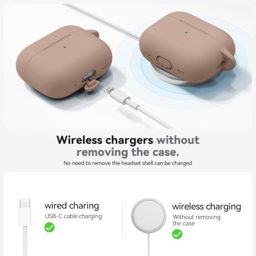 Image of Ljusmicker for AirPods Pro 3 Case 2025 with Cleaner Kit,Soft Silicone Protective Cover for Apple AirPods Pro 3rd Generation Cases for Women Men,for AirPod Pro 3 Cover with Keychain-Brown
