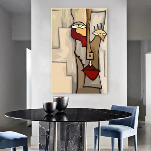 Toile murale abstraite visage Picasso 70x120cm pour salon - 2