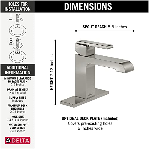 Robinet Delta Ara chrome 567LF-LPU à commande fluide sans vidage - 3