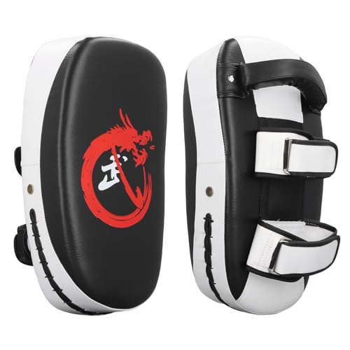 Kickboxing Curvo Scudo per Calci, Addensante Ammortizzante Colpitori per Boxe Taekwondo Kick Pads...