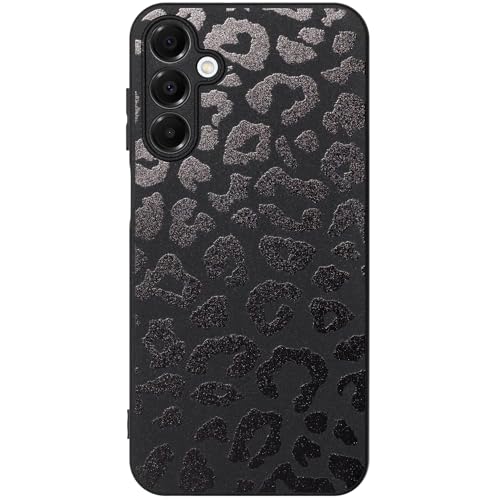MEGANTREE Cute Phone Case Compatible with Samsung Galaxy A16 5G, Leopard Aesthetic Art Pattern Print Cases, Black Soft TPU Matte Finish Anti Fingerprint Shockproof Cover for Girls Women