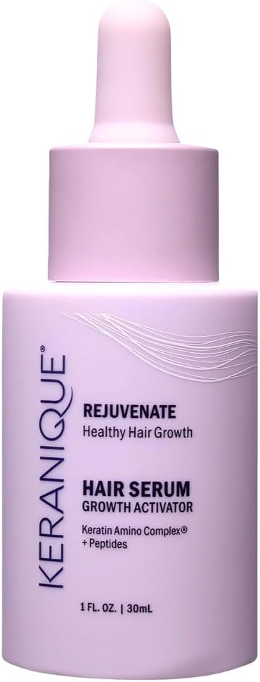 Keranique Hair Growth Activator Serum for Women - Multi-Peptide Scalp Revitalizer for Thinning Hair, Density & Loss Care, Energizing Organic Treatment with Keratin Amino Complex, Peptides & Biotin