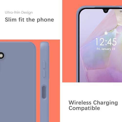 Image of YATWIN Silicone Back Case for Samsung Galaxy A35, Soft-Touch Phone Back Cover for Samsung Galaxy A35 - Lavender Grey