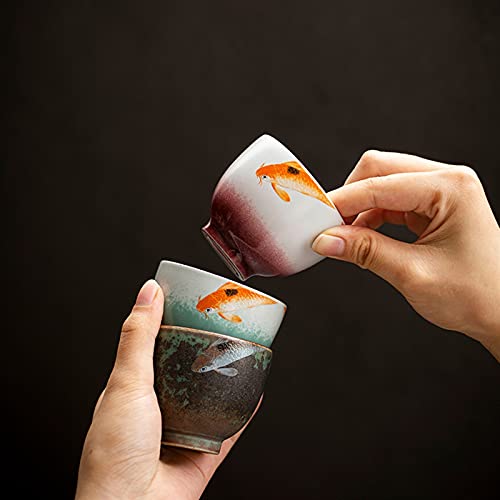 Theekopjes Keramische theekopjes Sets van 5 kopjes Chinese Kung Fu Cup Drinkware 90ml FQYXLX (Capacity : 80ml, Color… - Image 4