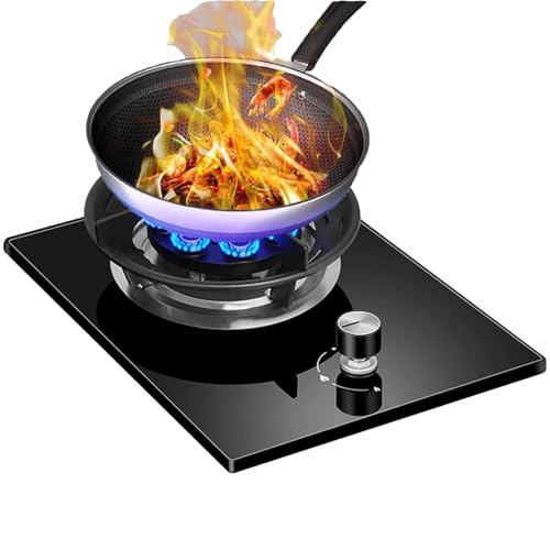 ガスストーブ - シングルバーナーガスストーブ - ポータブルガス炊飯器、強化ガラスストーブバーナー、バーナー家庭用防風ガスストーブ、卓上、フラッシュマウントガス範囲、キッチンキャンプキャンプクッカー用のフラッシュマウントガス範囲(LPG)