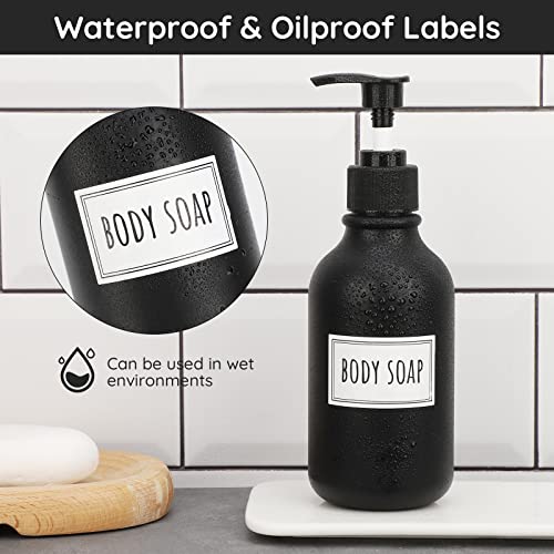 Image of Segbeauty 36PCS Bathroom Labels - White, Self-adhesive Waterproof Labels for Bottles, Removable Soap Dispenser Stickers for Organizing Shampoo, Conditioner, Body Soap, Bath Salt, Home, Travel