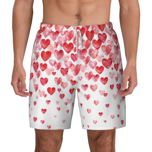 Short de plage homme cœurs rouges le cadeau humoristique idéal