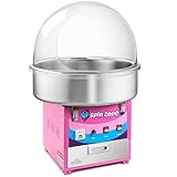 Olde Midway Cotton Candy Machine with Bubble Shield, SPIN-2000 Electric Candy Floss Maker, Commercial-Grade