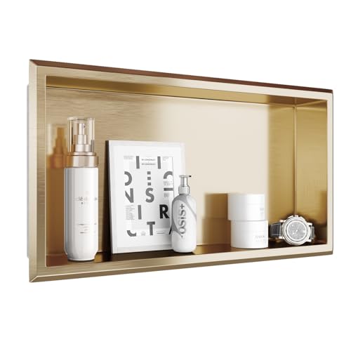 Arausk 304 Stainless Steel Embedded Shower Niche Champagne Gold, 24