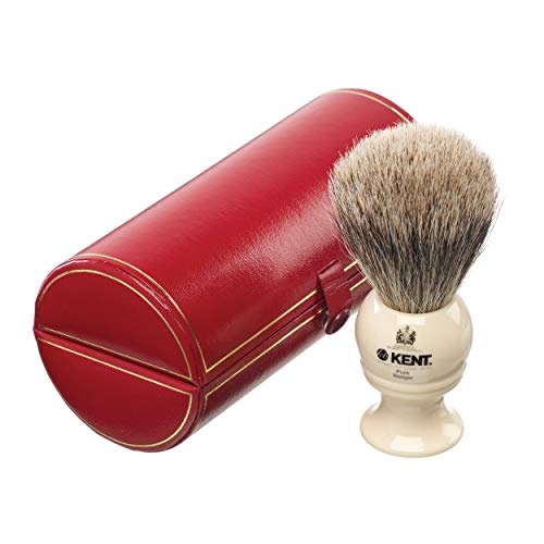 KENT BK2 Shaving Brush, Handcrafted Badger Brush and Mock Ivory Base Shave Brush, Shaving Brush for Shave Cream and Shaving Soap for a Perfect Lather, Kent Luxury Shaving Since 1777. Made in England